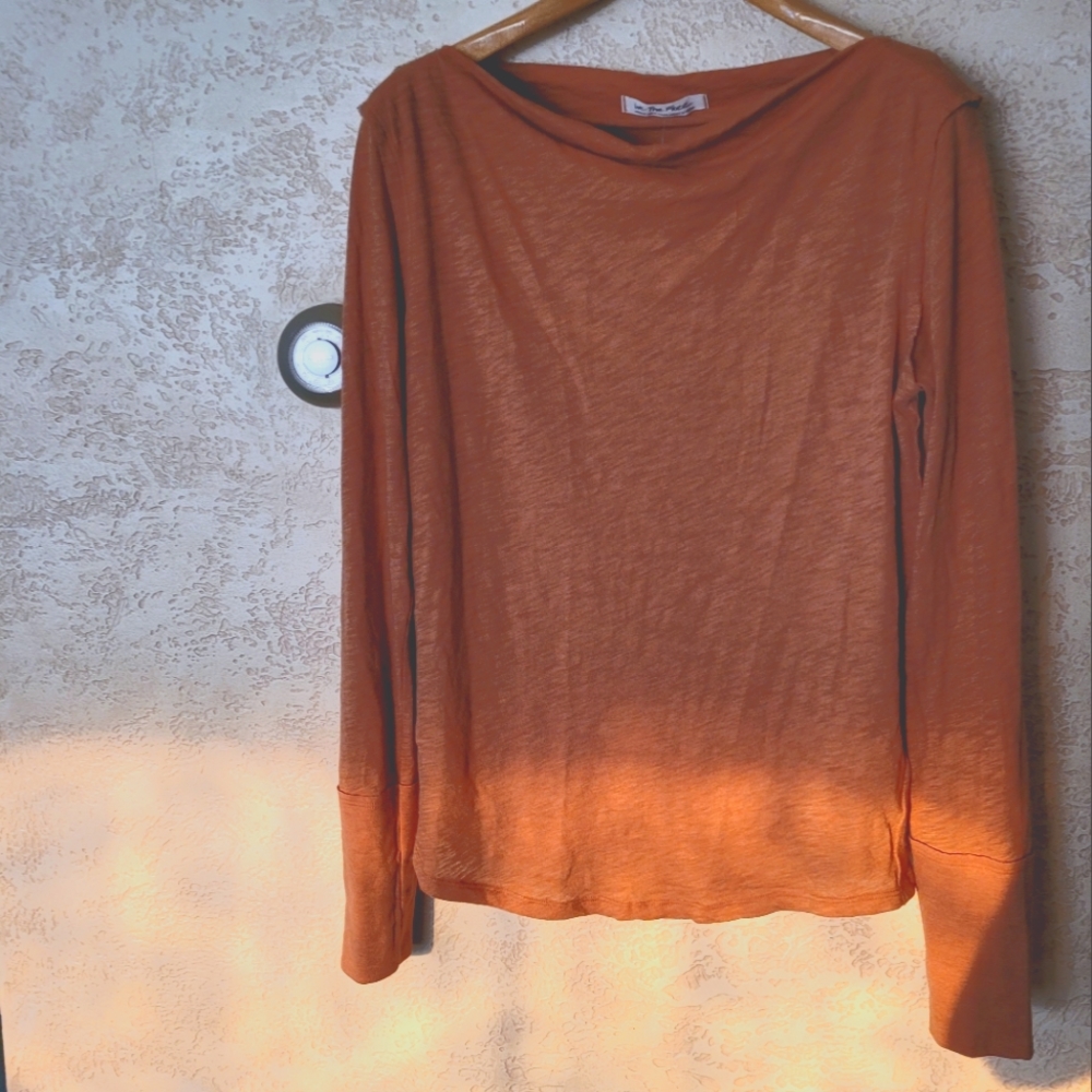 Free people long sleeve, size m, color burnt orange